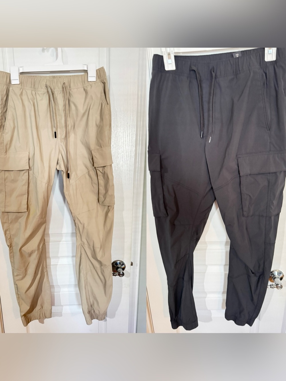 2 Pair, H&M Men's Cargo Jogger Pants - Beige and Grey